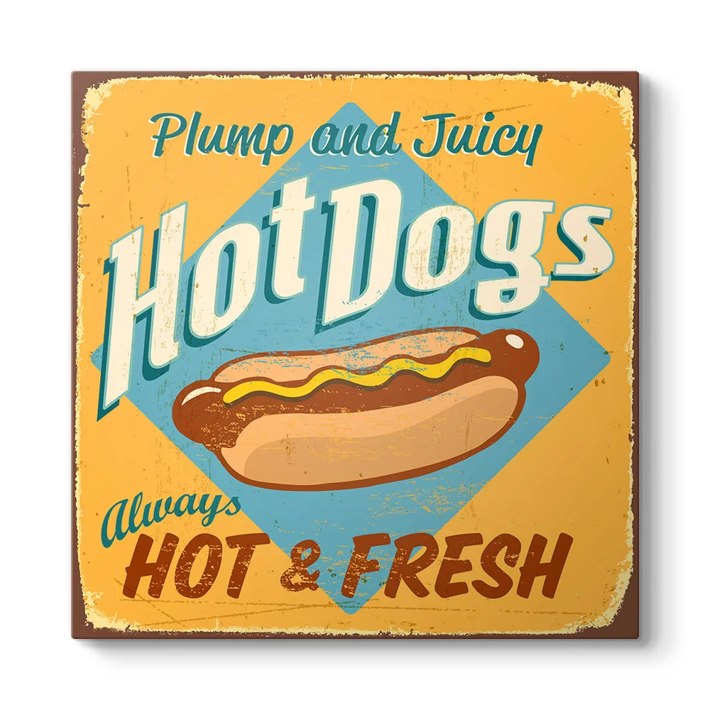 Vintage Hot Dogs Tablosu - Model 3